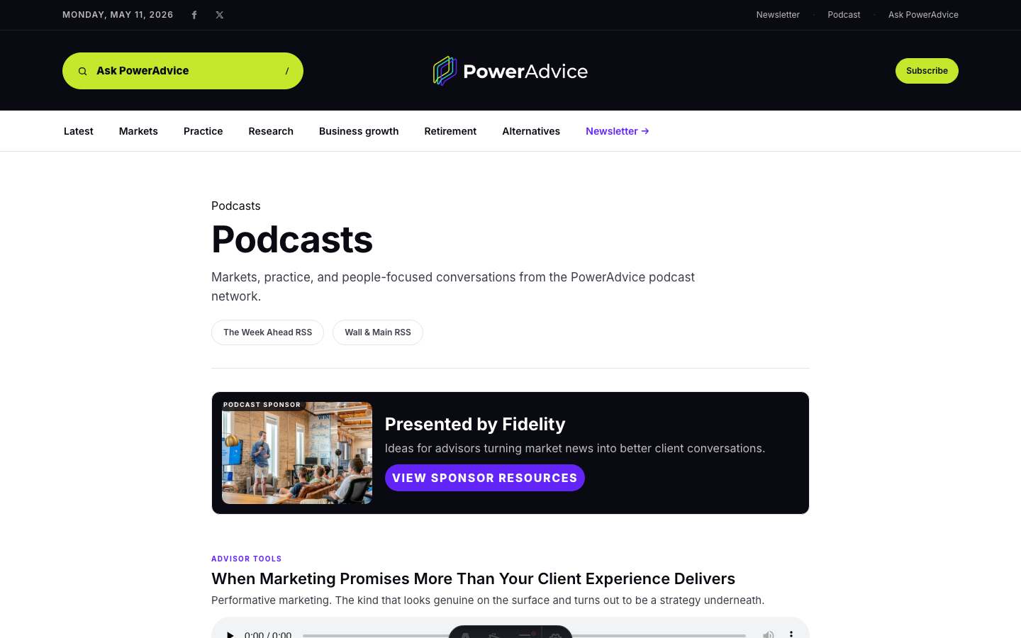 PowerAdvice podcast hub